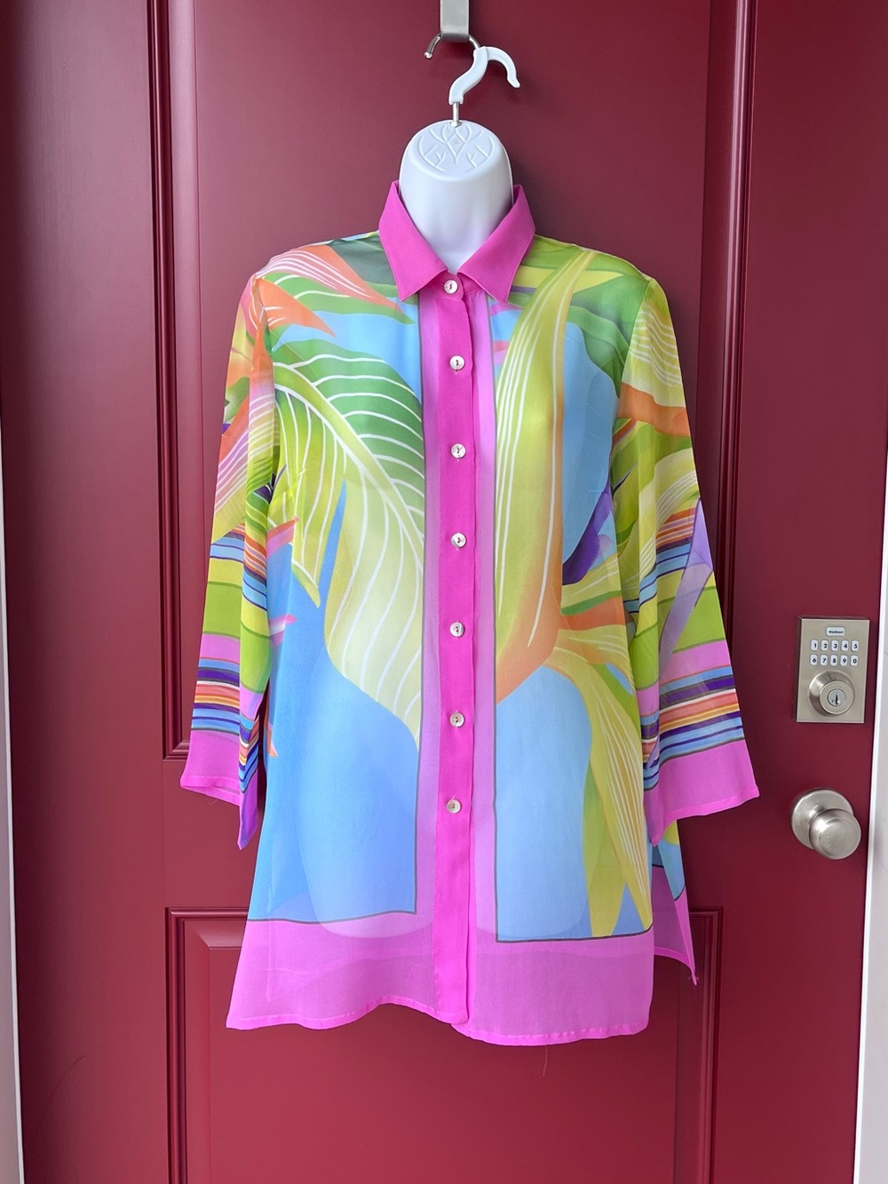 Vintage RARE Gottex Silk Button Down Shirt / Cover Up